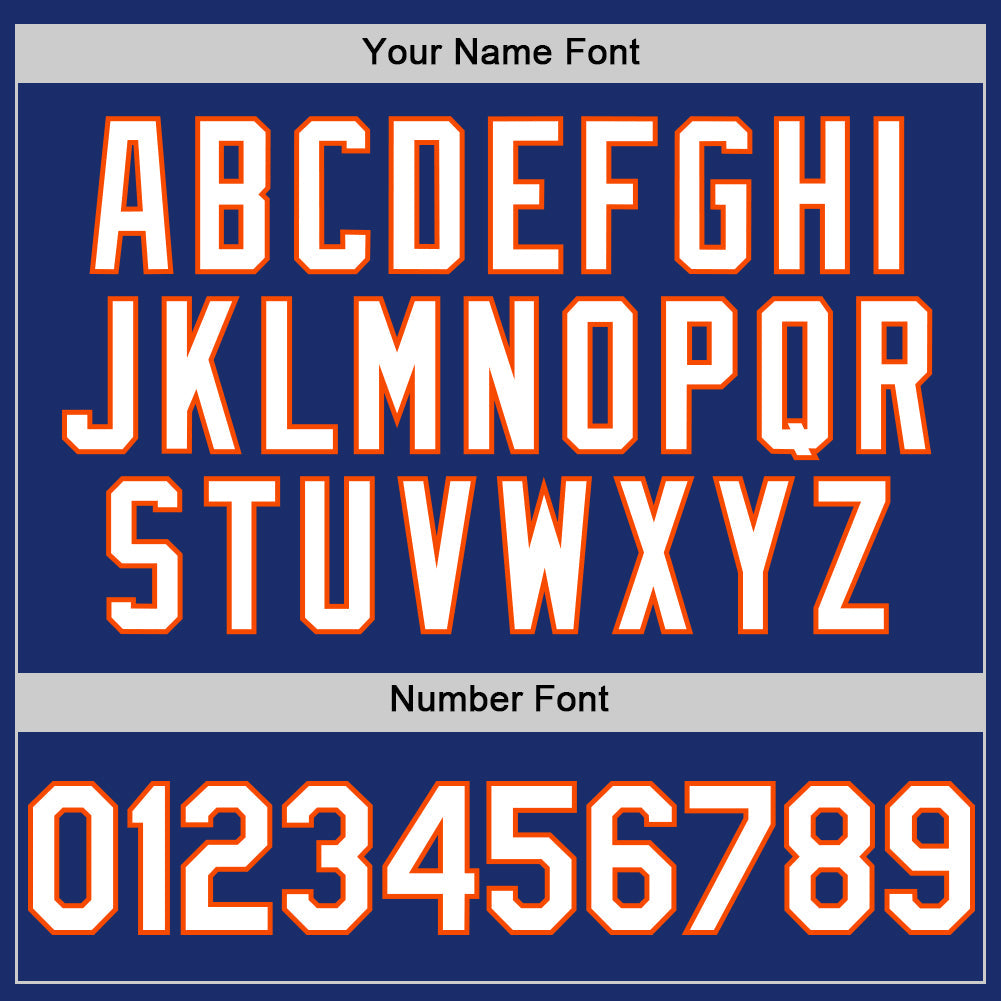 Custom Royal White-Orange Authentic Sleeveless Baseball Jersey - Sky-Custom