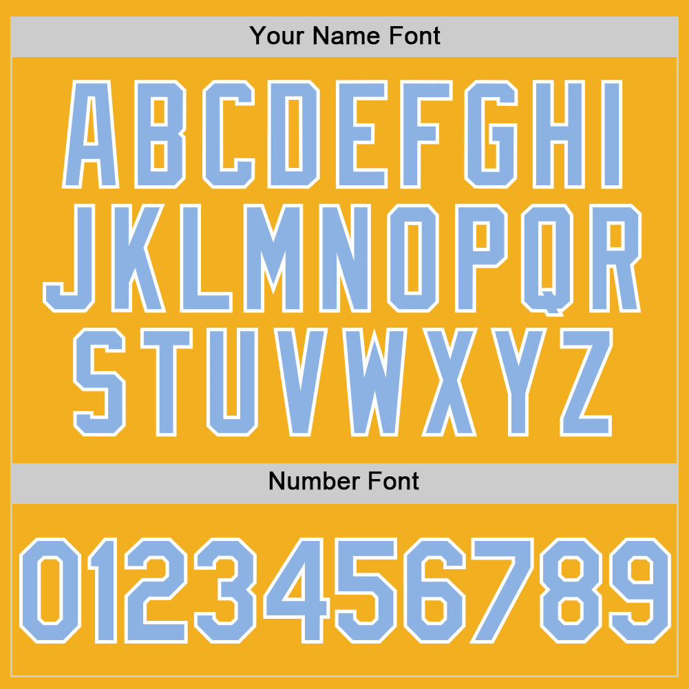 Custom Gold Light Blue-White Authentic Sleeveless Baseball Jersey - Sky-Custom