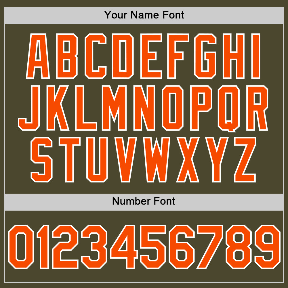 Custom Olive Orange-White Authentic Sleeveless Salute To Service Baseball Jersey - Sky-Custom