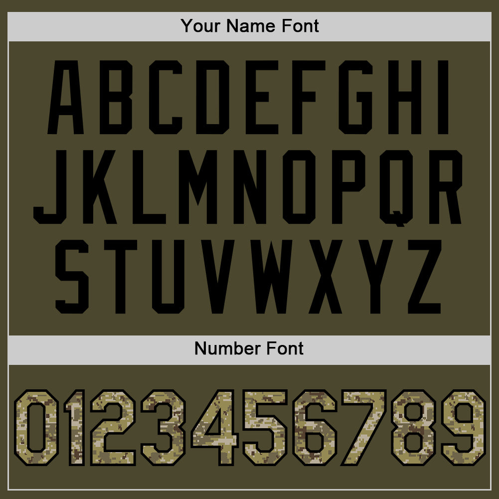 Custom Olive Camo-Black Authentic Sleeveless Salute To Service Baseball Jersey - Sky-Custom