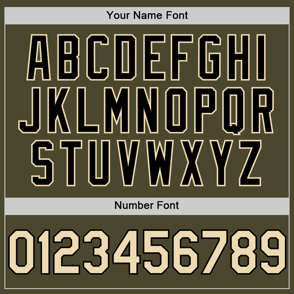 Custom Olive Cream-Black Authentic Sleeveless Salute To Service Baseball Jersey - Sky-Custom