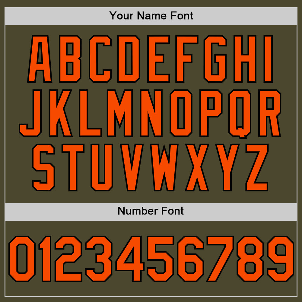 Custom Olive Orange-Black Authentic Sleeveless Salute To Service Baseball Jersey - Sky-Custom