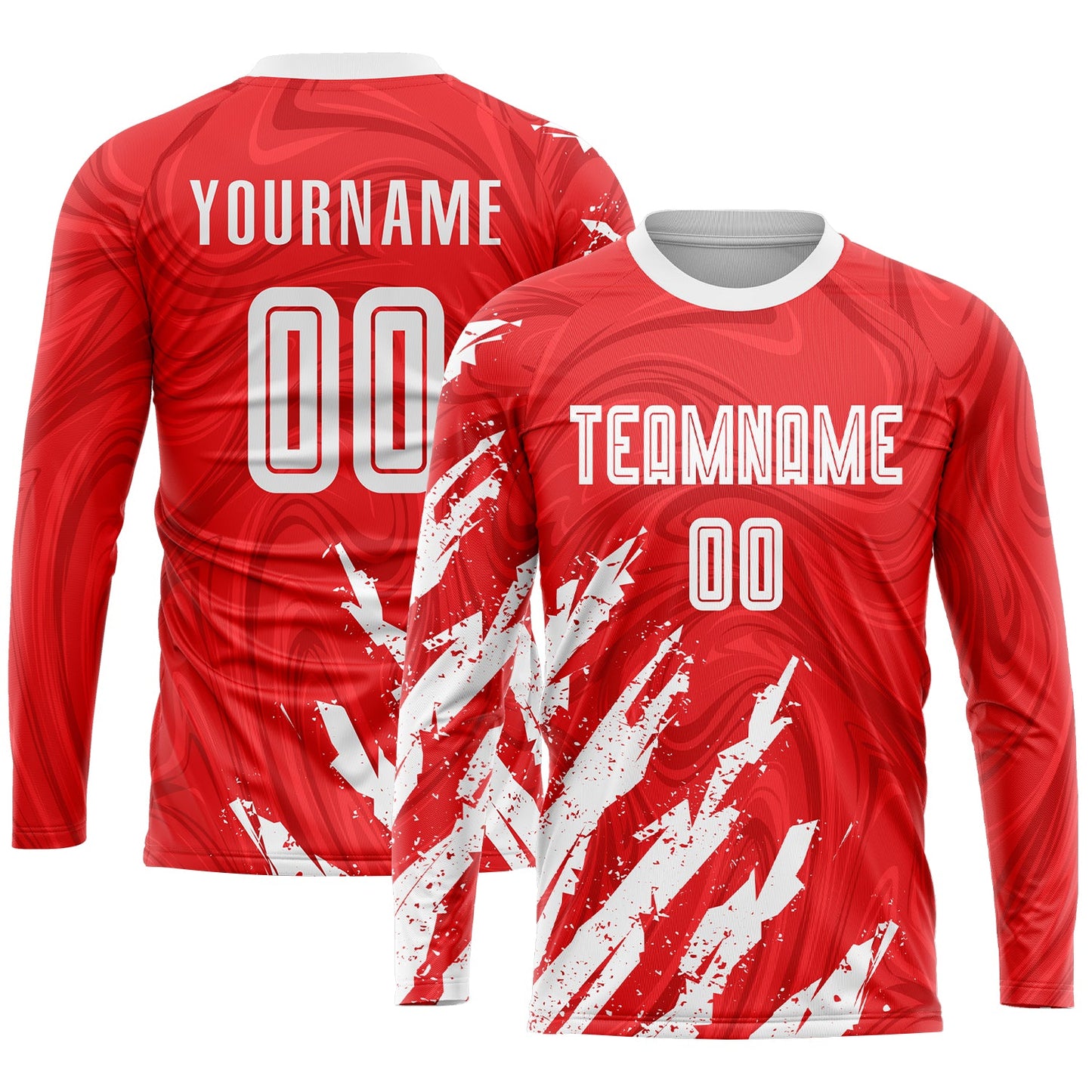 Custom Red White Sublimation Soccer Uniform Jersey - Sky-Custom
