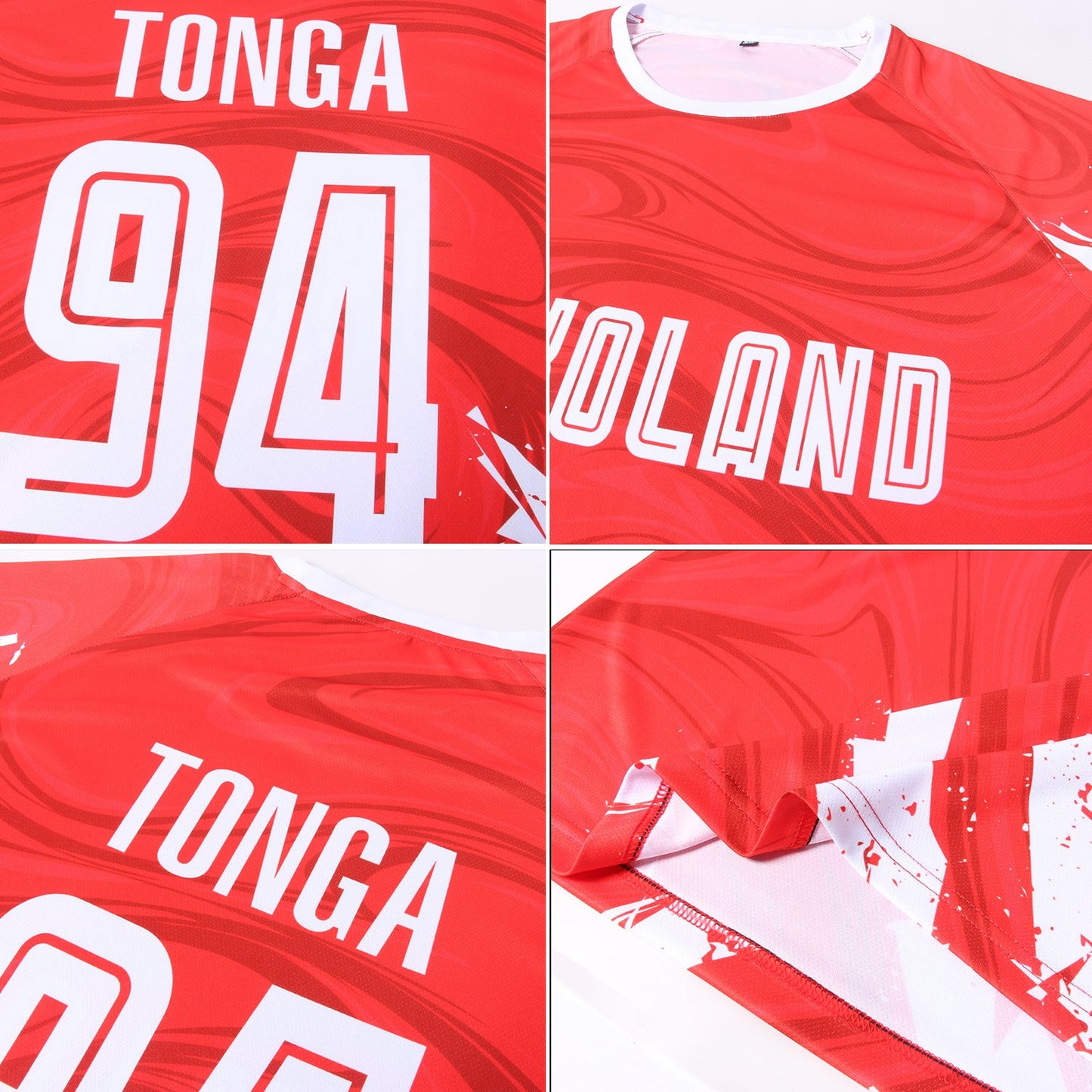 Custom Red White Sublimation Soccer Uniform Jersey - Sky-Custom