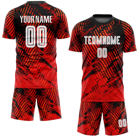 Custom Red White-Black Sublimation Soccer Uniform Jersey - Sky-Custom