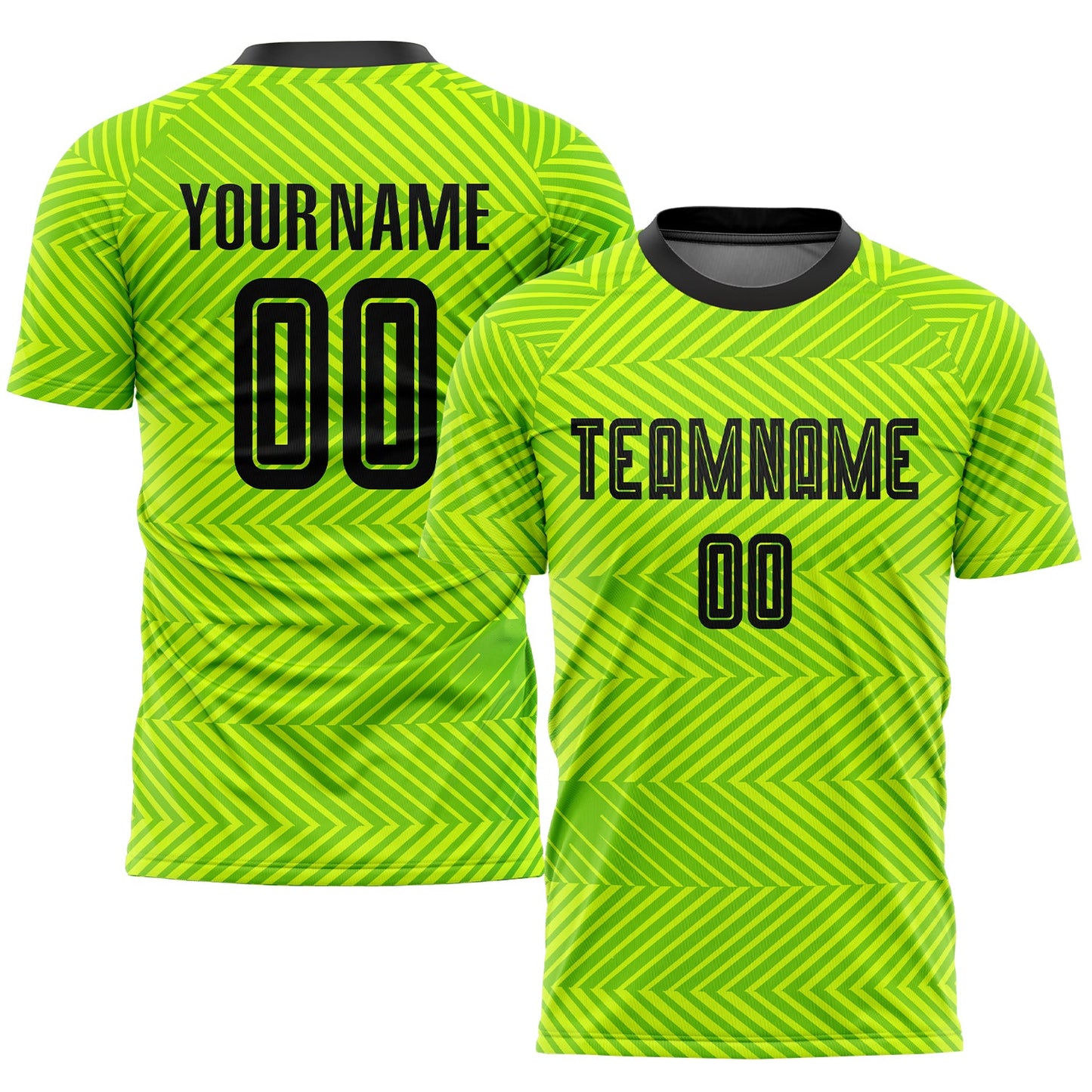 Custom Neon Green Black Sublimation Soccer Uniform Jersey - Sky-Custom