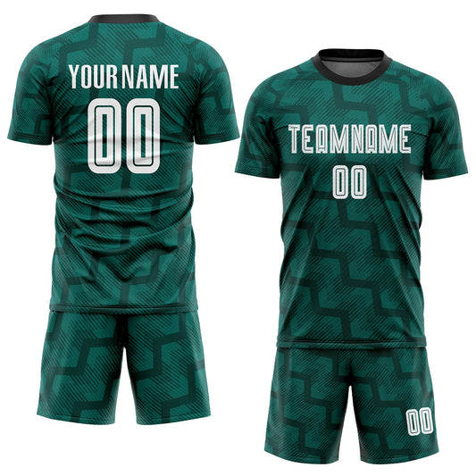 Custom Green White-Black Sublimation Soccer Uniform Jersey - Sky-Custom