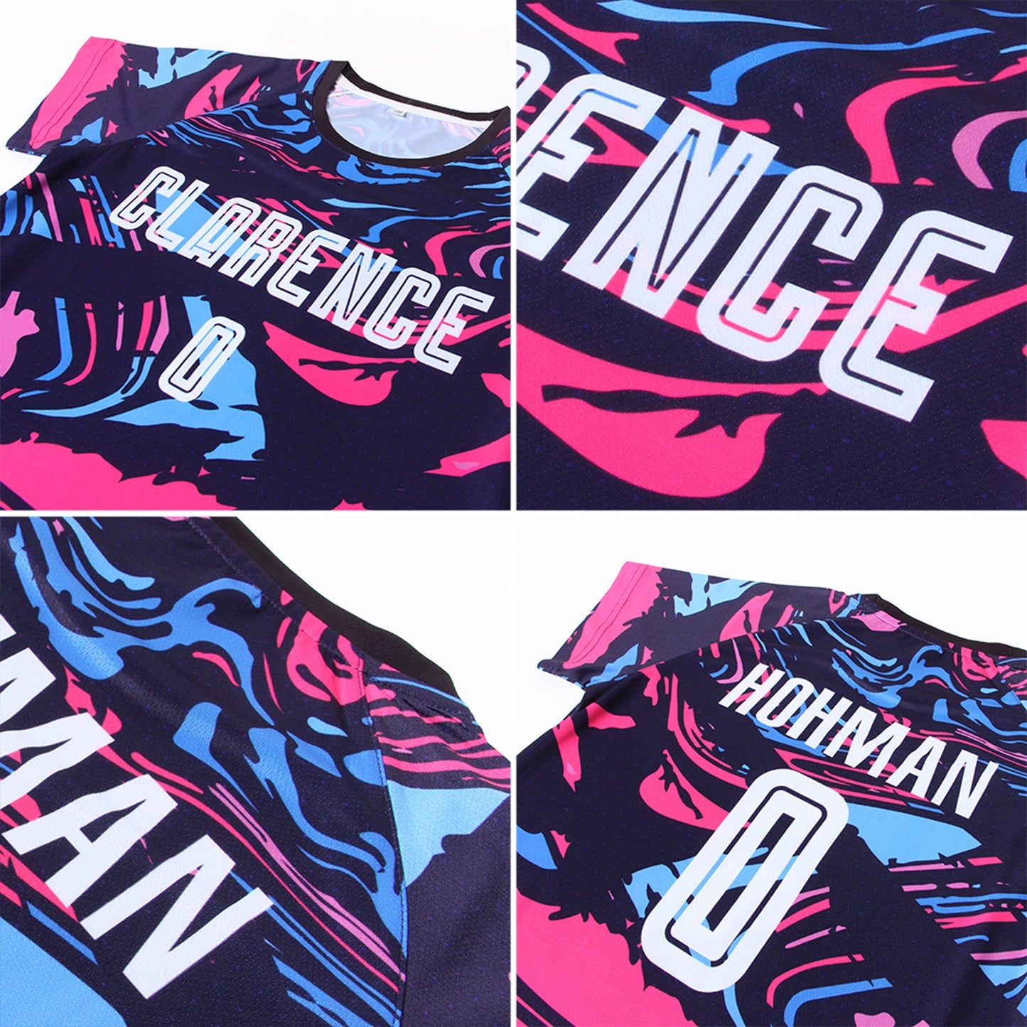 Custom Figure White-Pink Sublimation Soccer Uniform Jersey - Sky-Custom