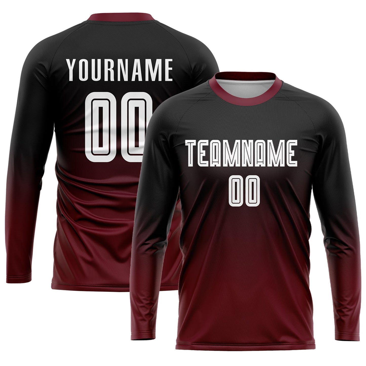 Custom Black White-Crimson Sublimation Fade Fashion Soccer Uniform Jersey - Sky-Custom