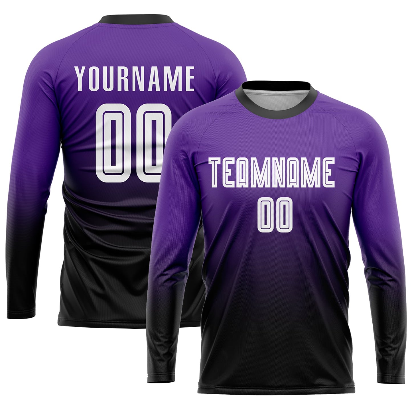 Custom Purple White-Black Sublimation Fade Fashion Soccer Uniform Jersey - Sky-Custom