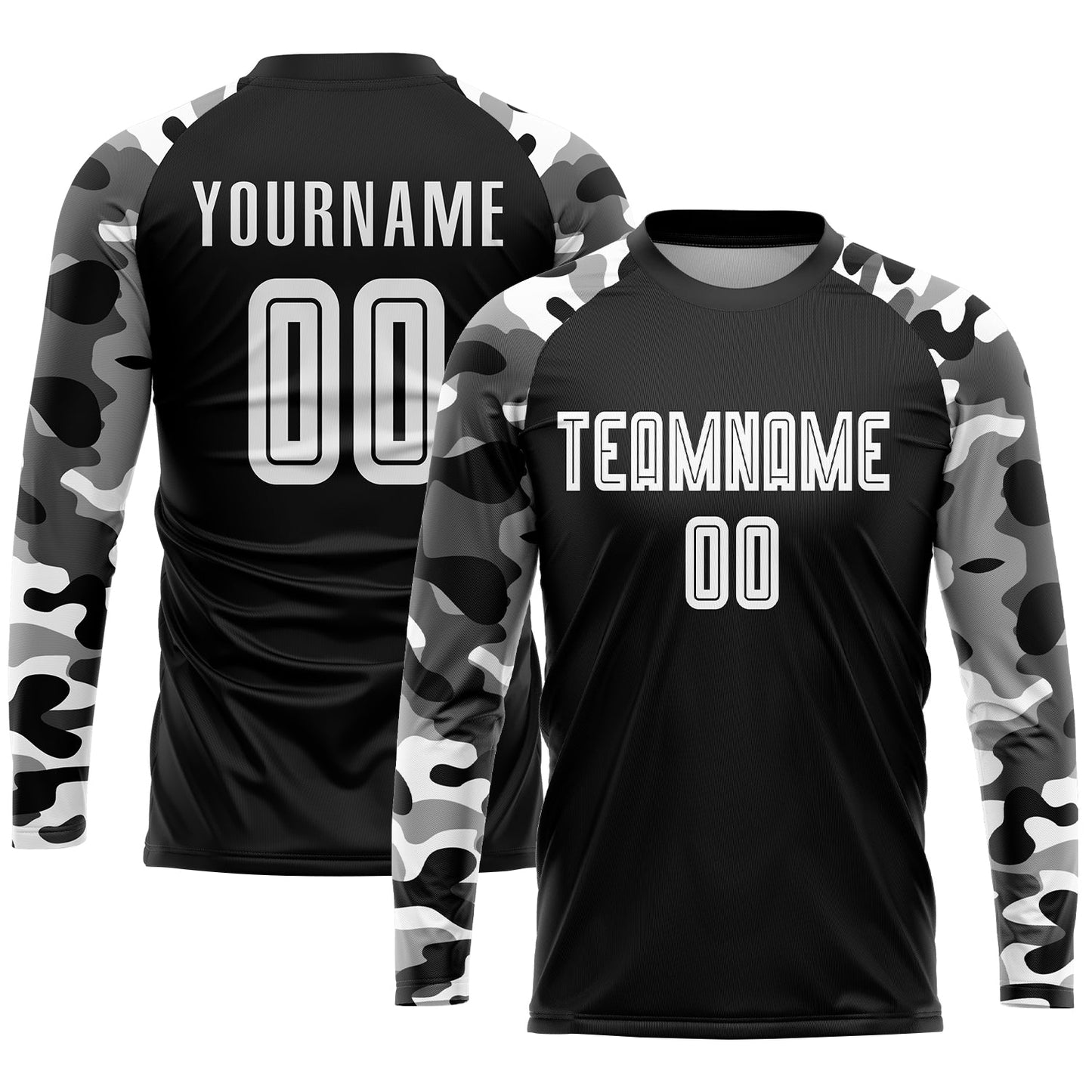Custom Black White-Camo Sublimation Soccer Uniform Jersey - Sky-Custom