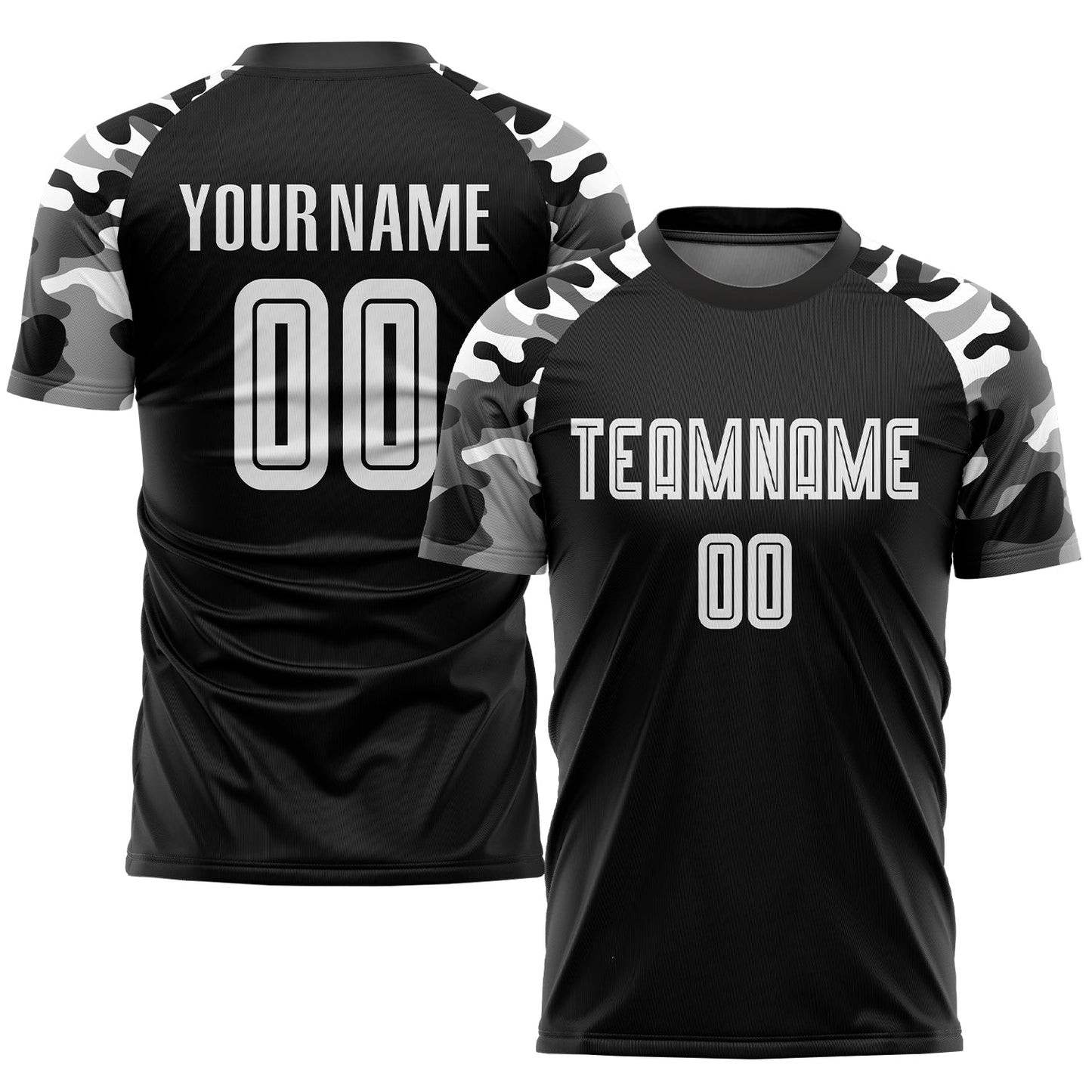 Custom Black White-Camo Sublimation Soccer Uniform Jersey - Sky-Custom