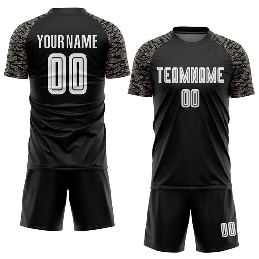 Custom Black White-Camo Sublimation Soccer Uniform Jersey - Sky-Custom