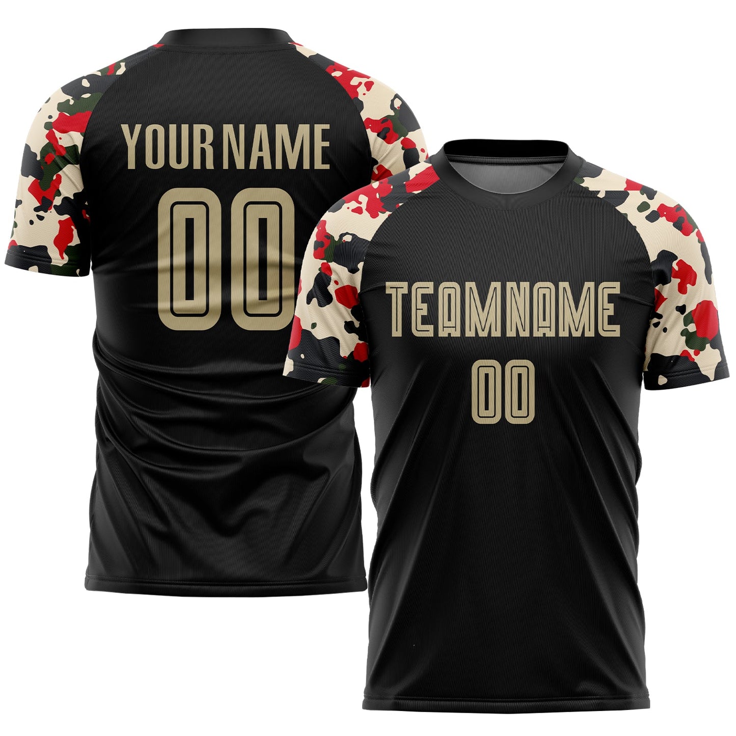 Custom Black Vegas Gold-Camo Sublimation Soccer Uniform Jersey - Sky-Custom