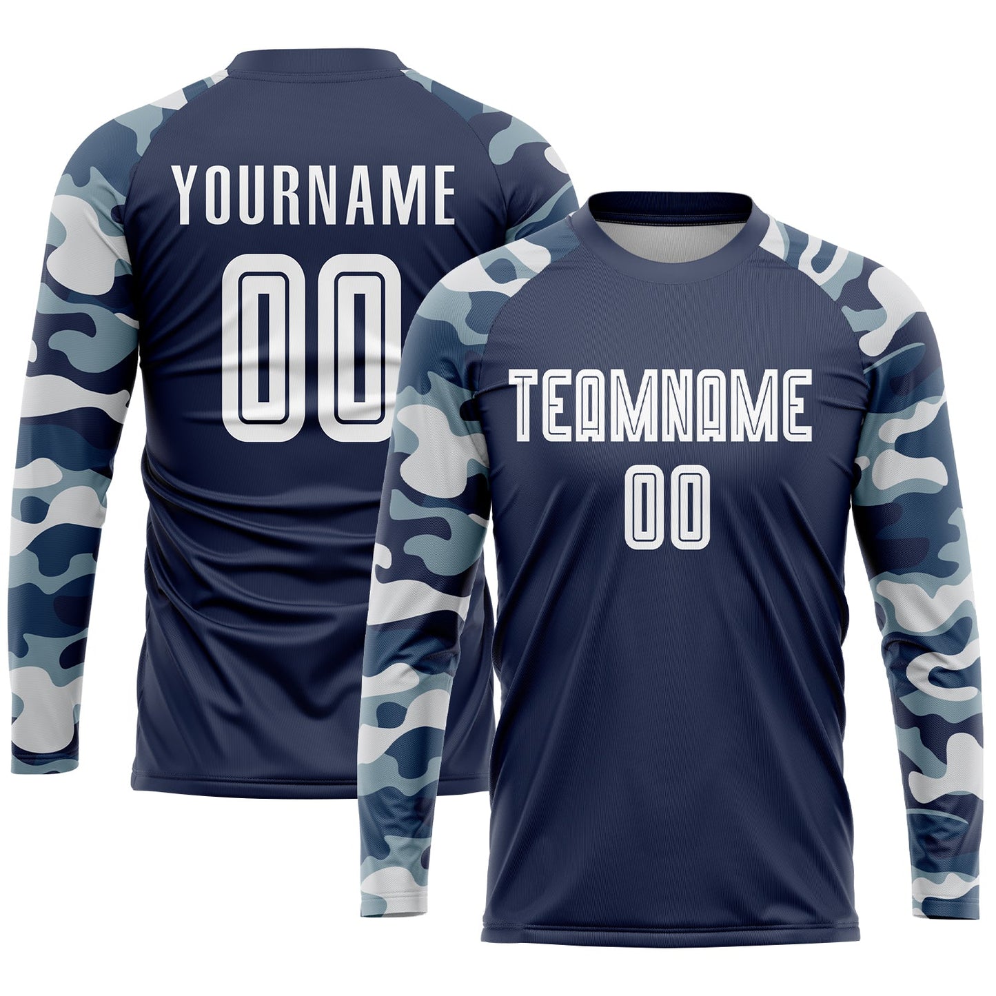 Custom Navy White-Camo Sublimation Soccer Uniform Jersey - Sky-Custom