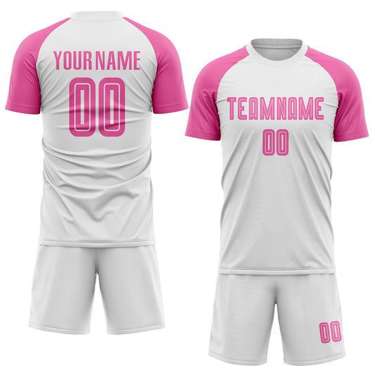 Custom White Pink Sublimation Soccer Uniform Jersey - Sky-Custom