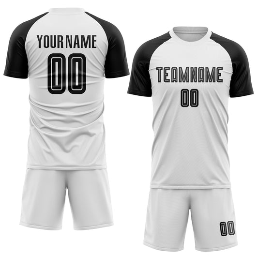 Custom White Black Sublimation Soccer Uniform Jersey - Sky-Custom