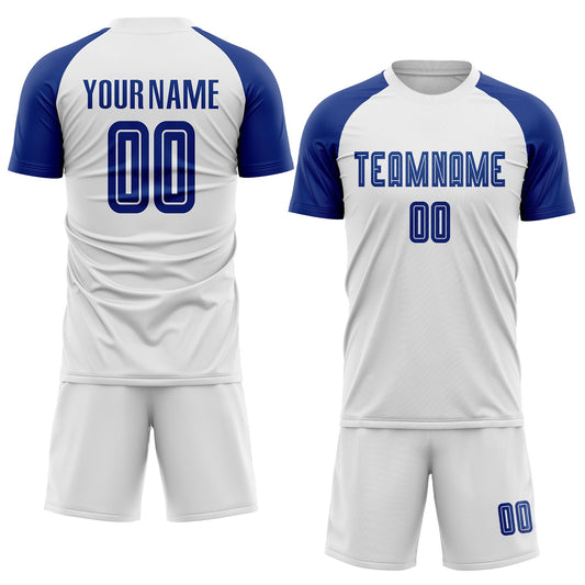Custom White Royal Sublimation Soccer Uniform Jersey - Sky-Custom