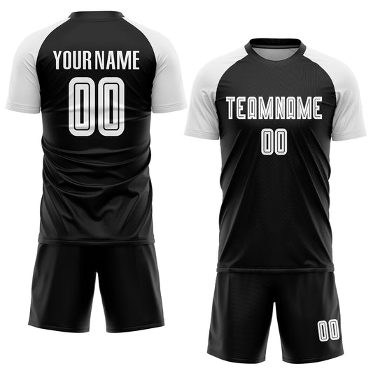 Custom Black White Sublimation Soccer Uniform Jersey - Sky-Custom