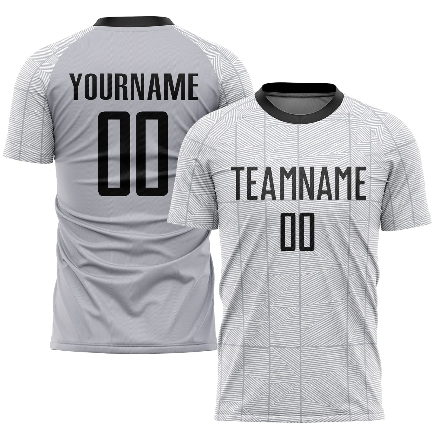 Custom Gray Black-White Sublimation Soccer Uniform Jersey - Sky-Custom
