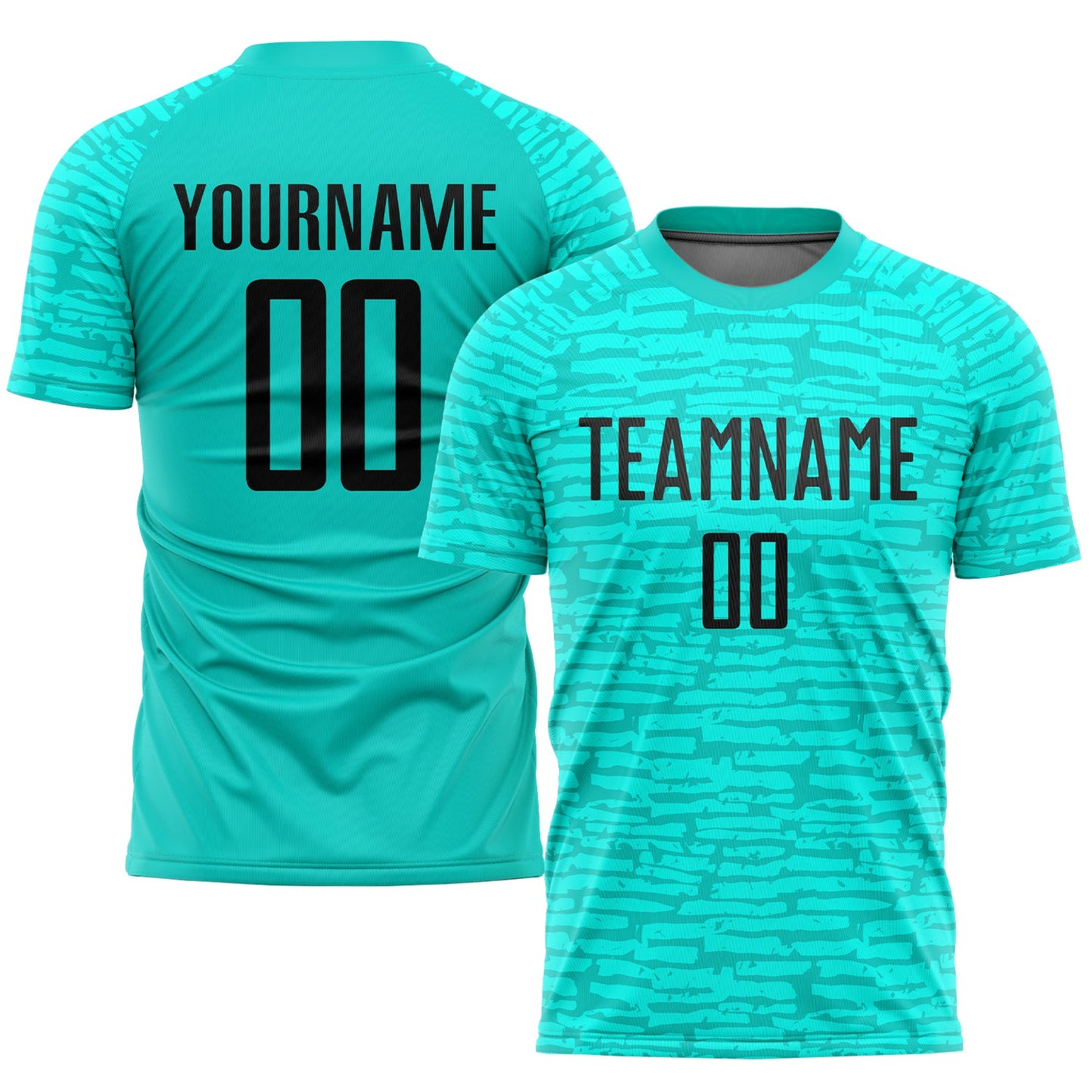 Custom Aqua Black Sublimation Soccer Uniform Jersey - Sky-Custom
