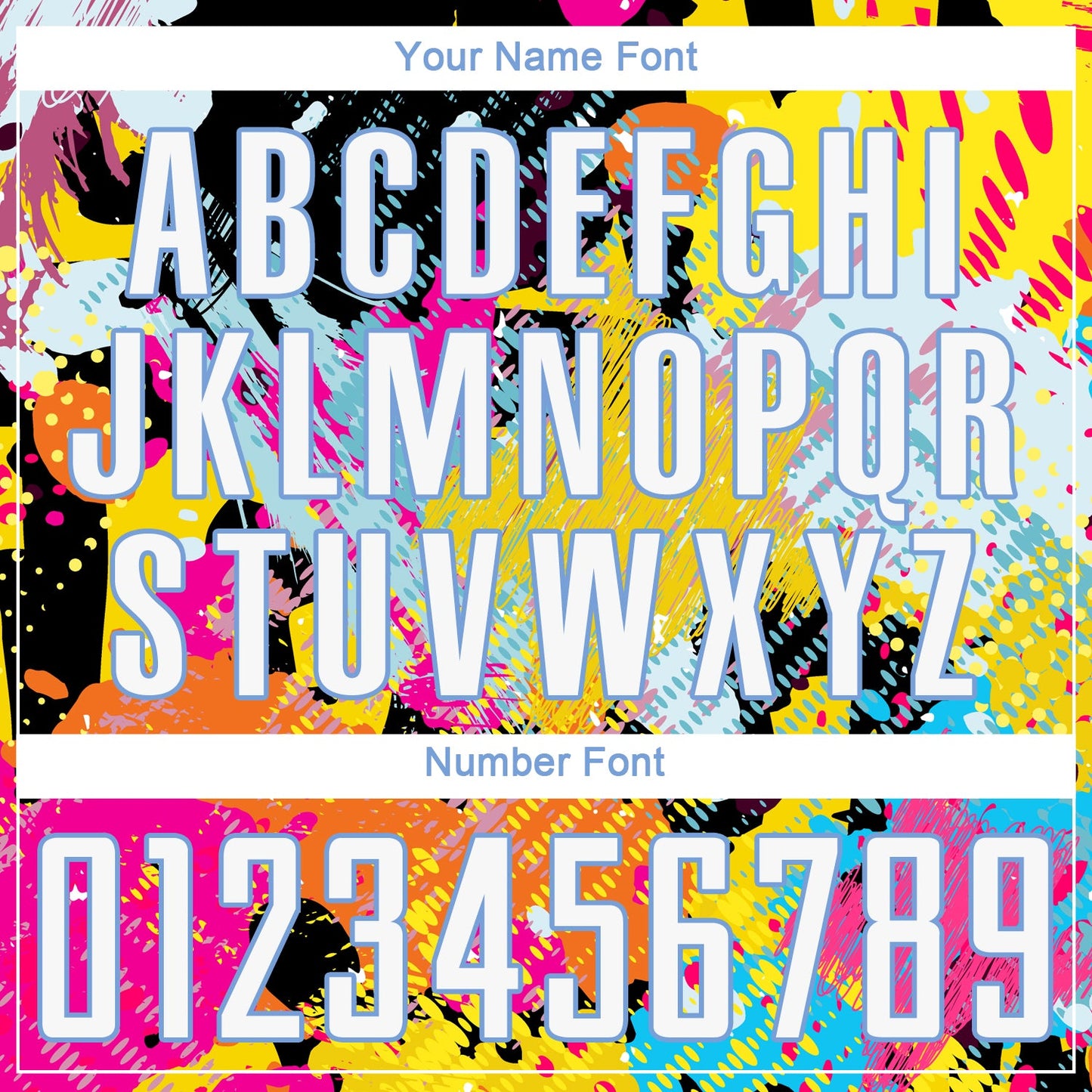 Custom Graffiti Pattern White-Light Blue Sublimation Soccer Uniform Jersey - Sky-Custom