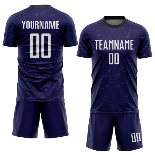 Custom Dark Purple White-Black Sublimation Soccer Uniform Jersey - Sky-Custom