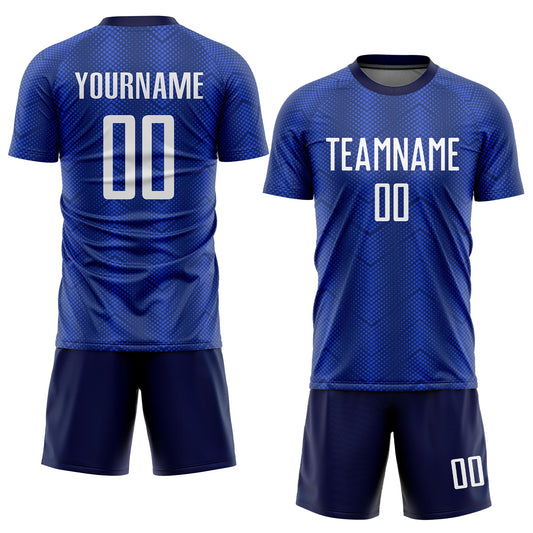 Custom Royal White-Navy Sublimation Soccer Uniform Jersey - Sky-Custom