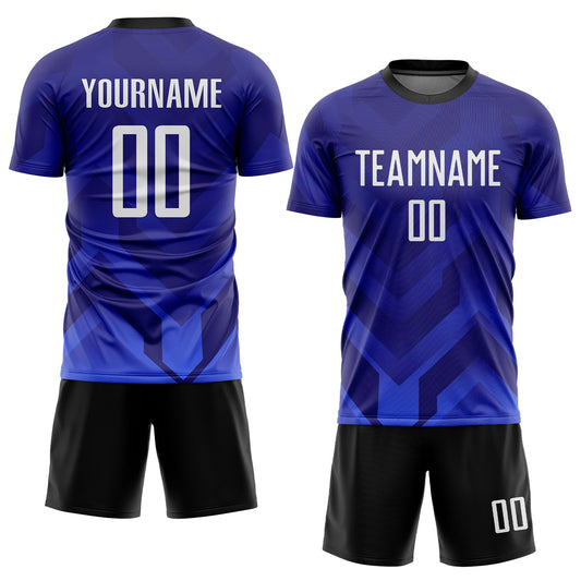 Custom Dark Purple White Royal-Navy Sublimation Soccer Uniform Jersey - Sky-Custom