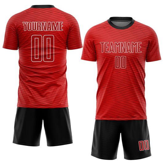 Custom Red Red-Black Sublimation Soccer Uniform Jersey - Sky-Custom