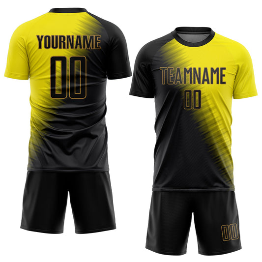 Custom Gold Black-Old Gold Sublimation Soccer Uniform Jersey - Sky-Custom