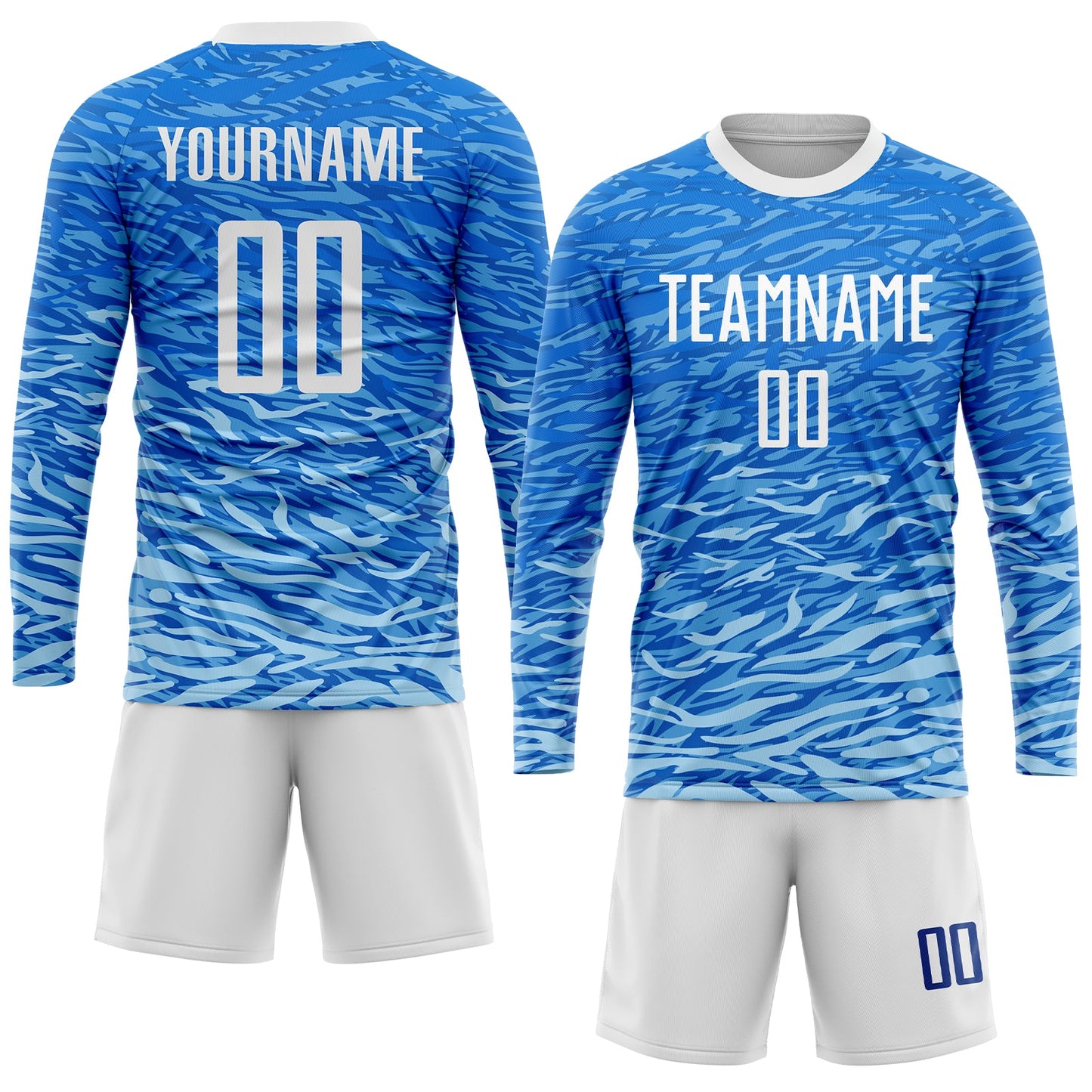 Custom Royal White Sublimation Soccer Uniform Jersey - Sky-Custom