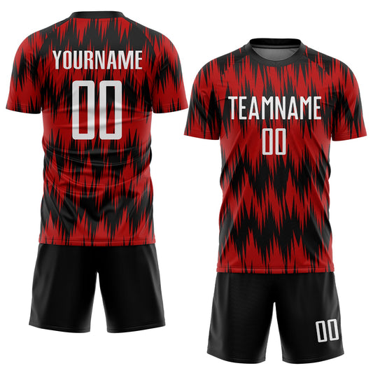 Custom Red White-Black Sublimation Soccer Uniform Jersey - Sky-Custom