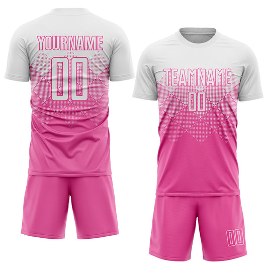 Custom Pink White Sublimation Soccer Uniform Jersey - Sky-Custom