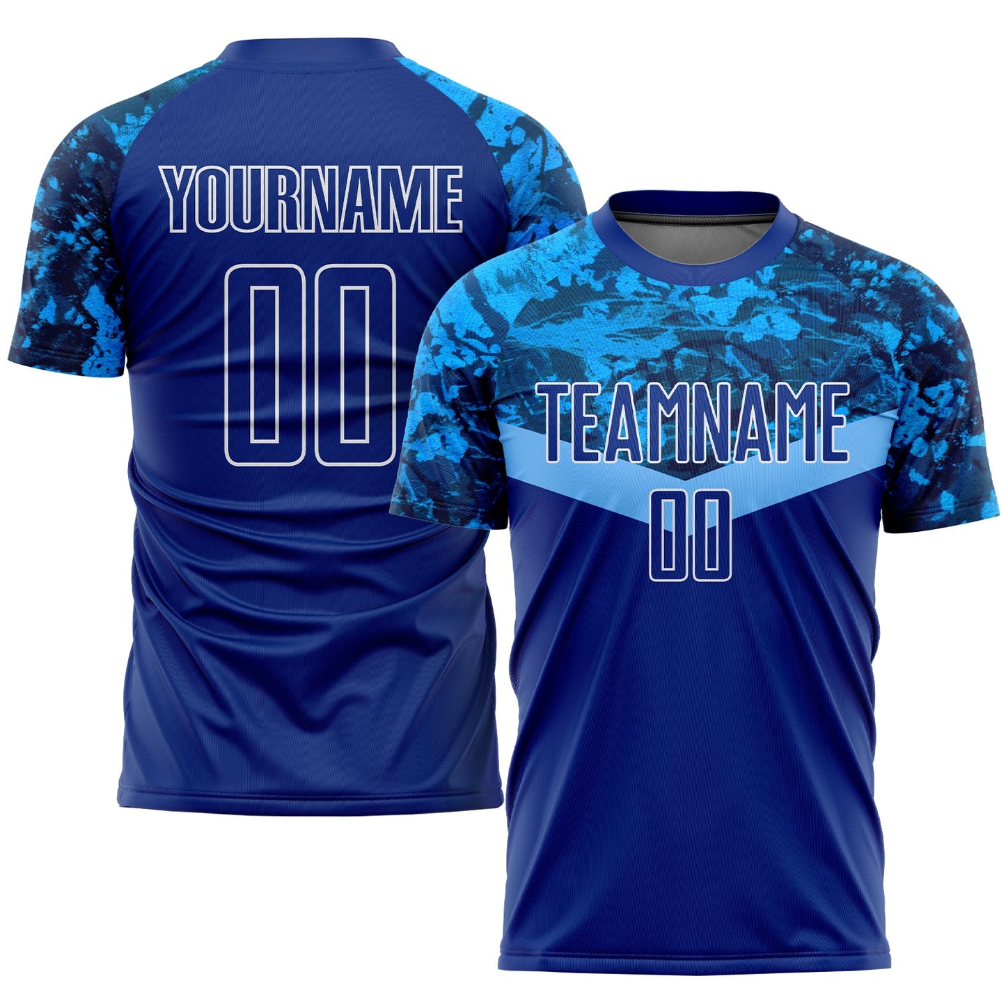 Custom Royal Royal-Light Blue Sublimation Soccer Uniform Jersey - Sky-Custom