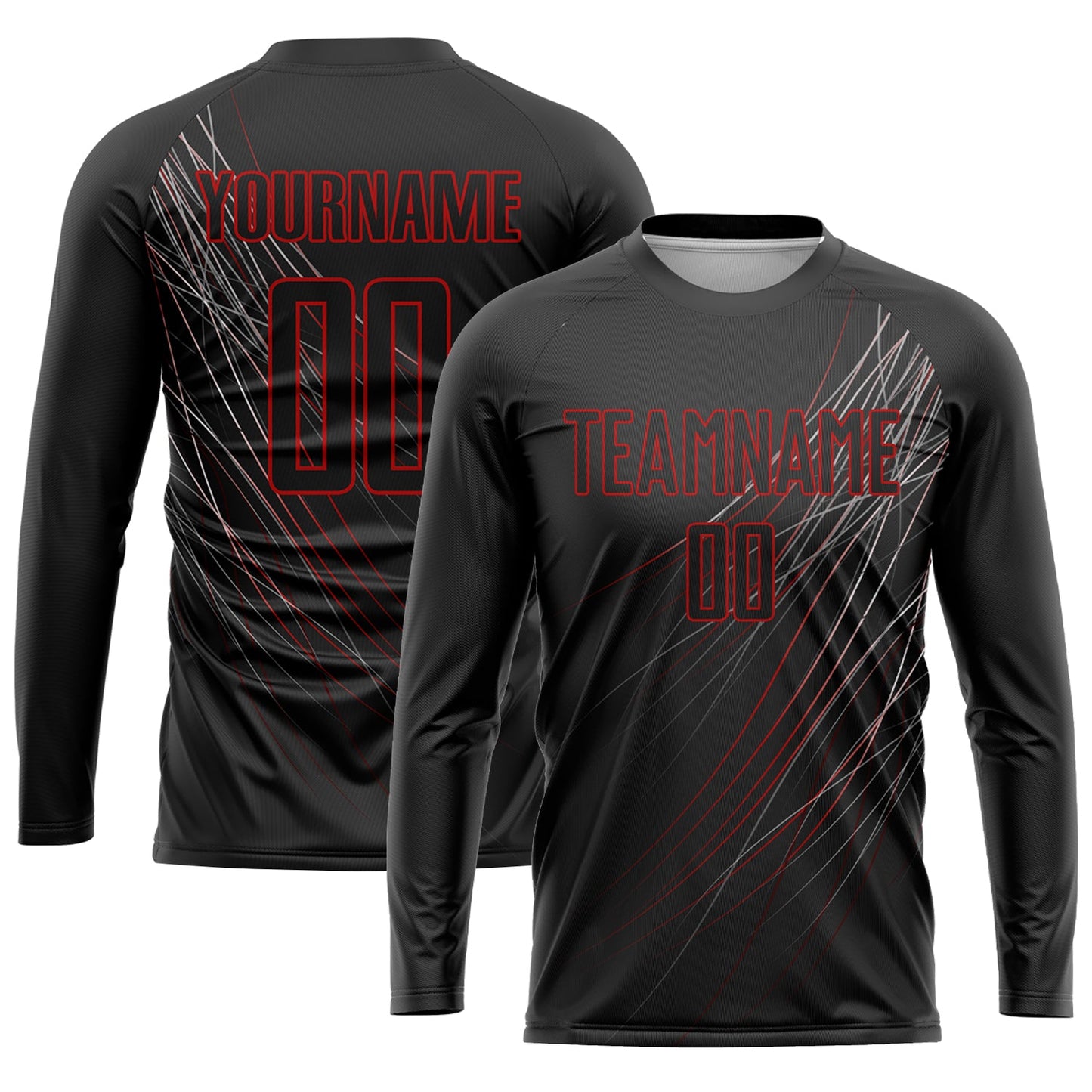 Custom Black Black-Red Sublimation Soccer Uniform Jersey - Sky-Custom