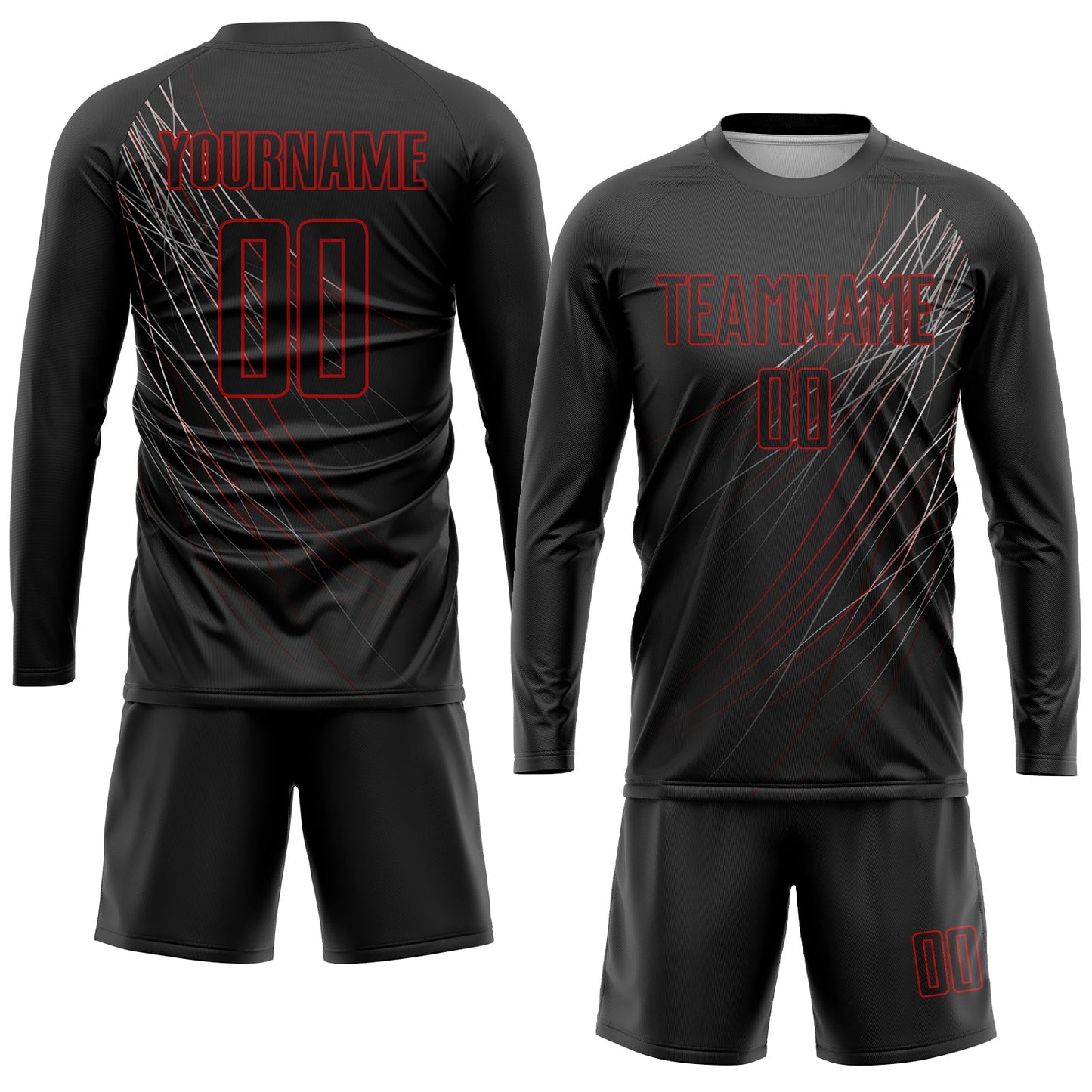 Custom Black Black-Red Sublimation Soccer Uniform Jersey - Sky-Custom