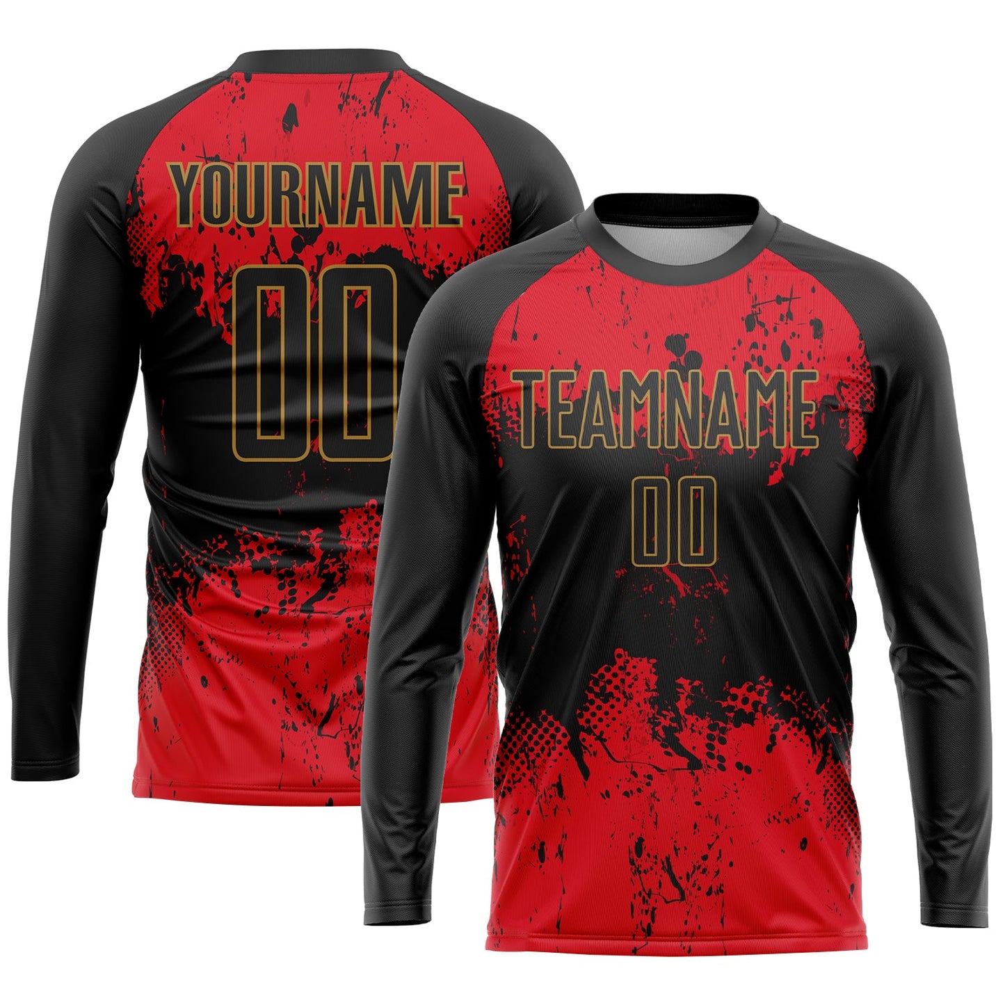 Custom Black Red-Gold Sublimation Soccer Uniform Jersey - Sky-Custom