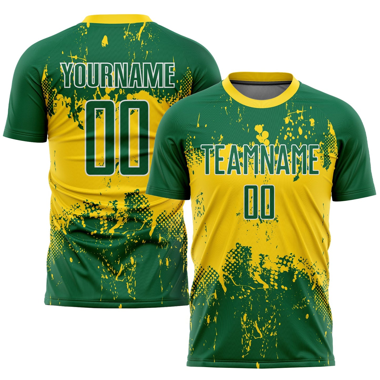 Custom Green Green-Gold Sublimation Soccer Uniform Jersey - Sky-Custom