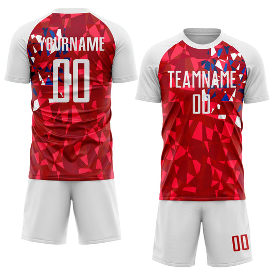 Custom Red White Sublimation Soccer Uniform Jersey - Sky-Custom