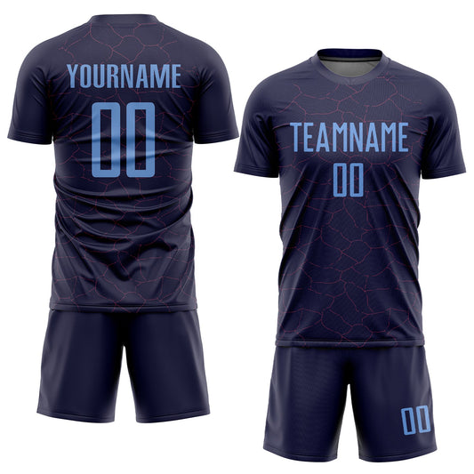 Custom Purple Light Blue Sublimation Soccer Uniform Jersey - Sky-Custom