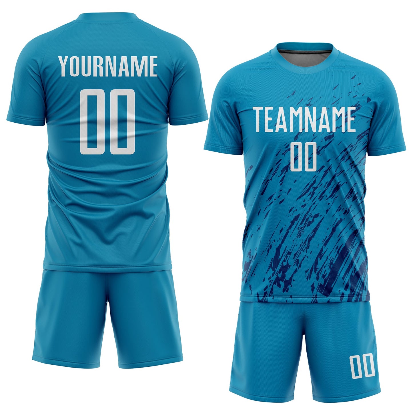 Custom Panther Blue White-Black Sublimation Soccer Uniform Jersey - Sky-Custom