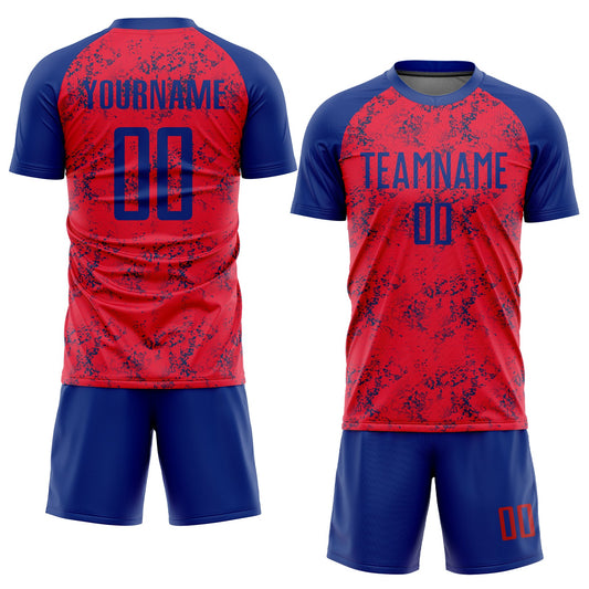 Custom Red Royal Sublimation Soccer Uniform Jersey - Sky-Custom