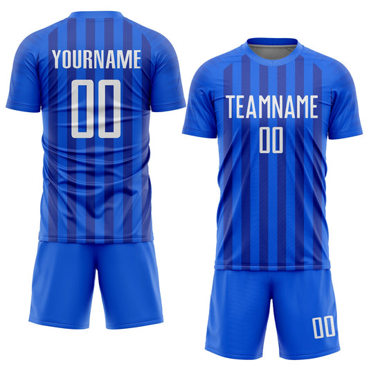 Custom Royal White Sublimation Soccer Uniform Jersey - Sky-Custom