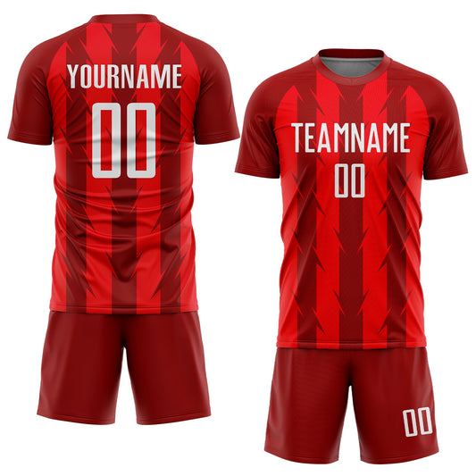 Custom Red White Sublimation Soccer Uniform Jersey - Sky-Custom