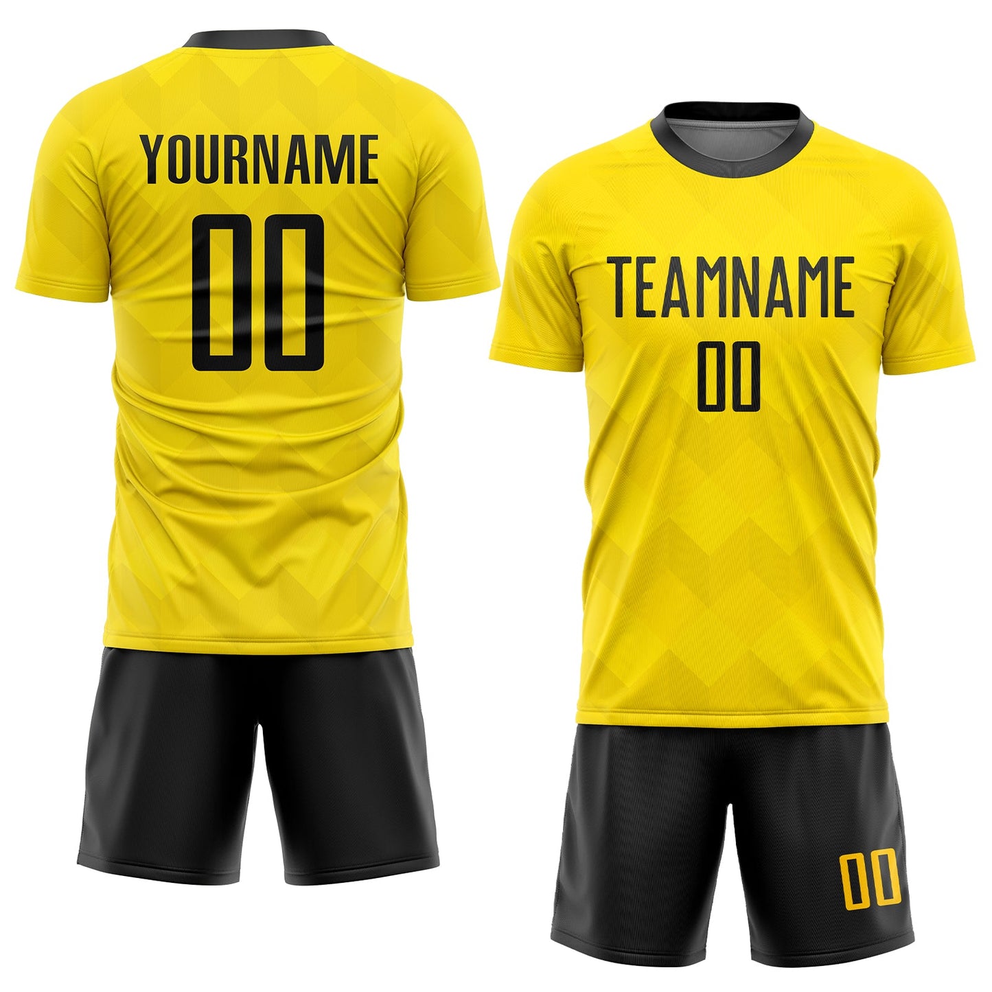 Custom Gold Black Sublimation Soccer Uniform Jersey - Sky-Custom