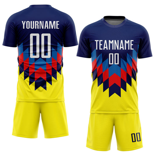 Custom Figure White-Gold Sublimation Soccer Uniform Jersey - Sky-Custom
