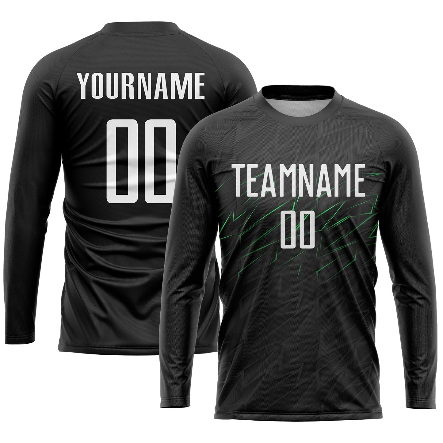 Custom Black White-Neon Green Sublimation Soccer Uniform Jersey - Sky-Custom