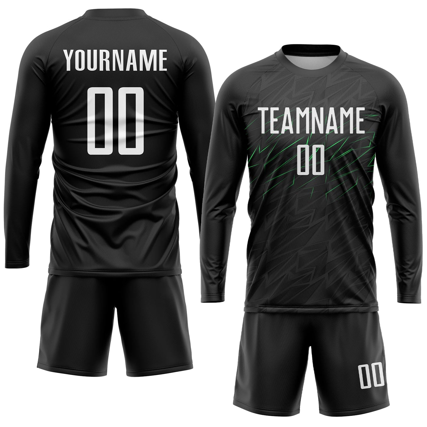 Custom Black White-Neon Green Sublimation Soccer Uniform Jersey - Sky-Custom