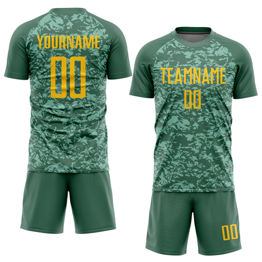 Custom Olive Gold Sublimation Salute To Service Soccer Uniform Jersey - Sky-Custom
